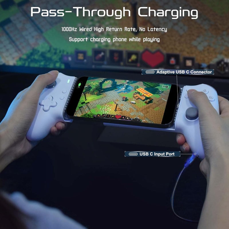 Joso Mobile Gaming Controller (USB-C) - Plug & Play with Hall Effect Joystick/Triggers, 2 Back Buttons, for Cloud/PS/Xbox/PC Remote Play, Universal Phone Gamepad - Image 4